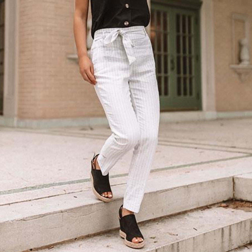 🎉HP x2!🎉SIZE S Impressions White Stripe Tie Pant